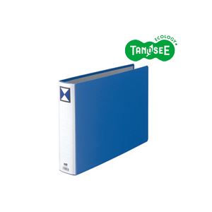 （まとめ）TANOSEE 両開きパイプ式ファイル B4ヨコ 50mmとじ 青 10冊（代引不可）