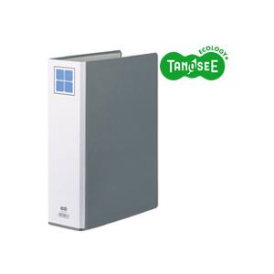 （まとめ）TANOSEE 両開きパイプ式ファイルE A4タテ 60mmとじ グレー 30冊（代引不可）