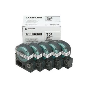 テプラ PROテープカートリッジ 透明ラベル 24mm （黒文字） 5個入エコパック（代引不可）