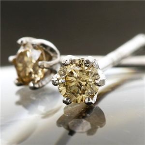 18KWGシャンパンカラーダイヤピアス 計0.1ct（代引不可）の通販は 13,559円