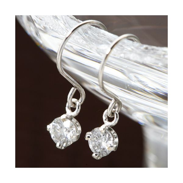 PT900 計0.2ctダイヤモンドフックピアス（プラチナ）（代引不可）の通販は