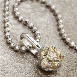 K18WG 0.3ctライトブラウンダイヤモンド一粒ネックレス（18金ホワイトゴールド）156586 42cm【送料無料】（代引不可）