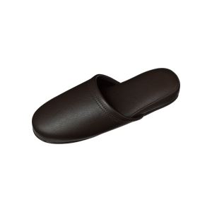 （まとめ）抗菌ビニールレザー調スリッパ ダークブラウン 30足（代引不可）の通販は 15,110円