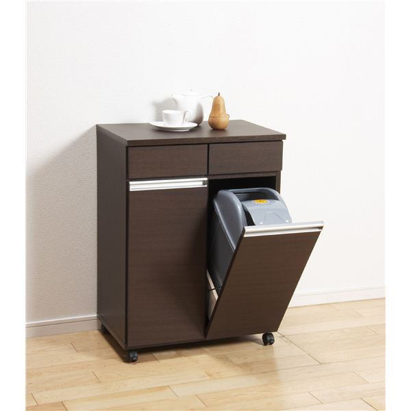 《スマートダイニング》 ダストボックス（キッチンごみ箱）2杯 ブラウン 23705 【完成品】（代引不可）