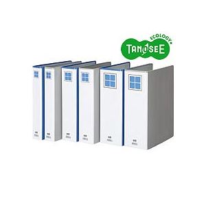 まとめ）TANOSEE 両開きパイプ式ファイルE A4タテ 30mmとじ 青 30冊（代引