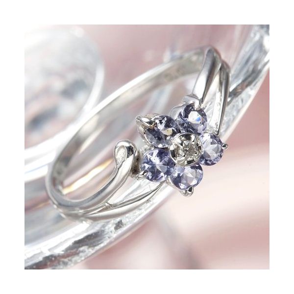 指輪 5石 Flower フラワー タンザナイト k10ホワイトゴールド Flower フラワー 5石 指輪 ガーネット k10ピンクゴールド