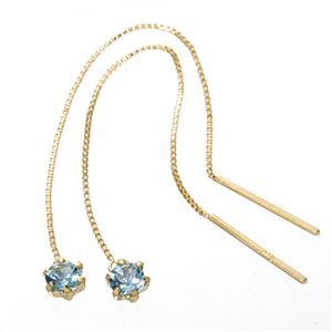 K18 バースデイジュエリーチェーンピアス ブルートパーズ(11月)（代引不可）の通販は