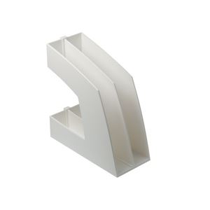 （まとめ）ファイルボックス（仕切り付） A4タテ ホワイト 10個（代引不可）