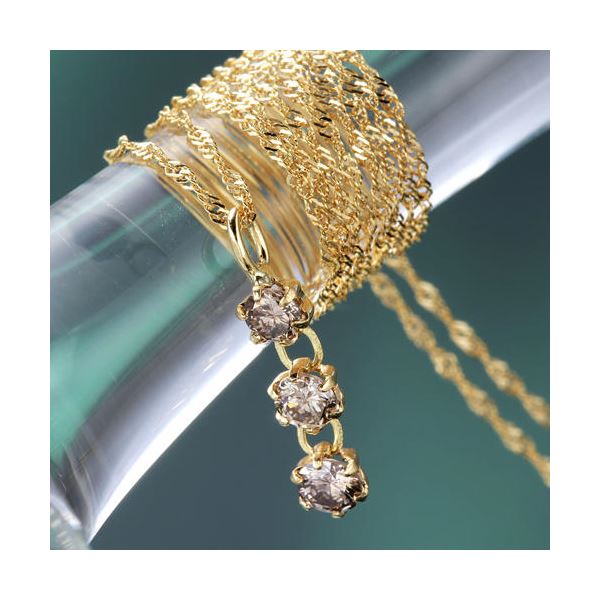 K18YG3ストーンダイヤモンドペンダント（代引不可）の通販は