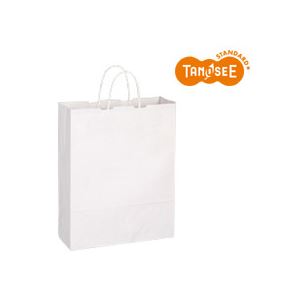 （まとめ）TANOSEE 手提袋 丸紐 白無地・大 50枚入×6パック（代引不可）