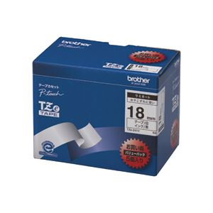 TZeテープ（ラミネートテープ） ピータッチ専用テープ（バリューパック） 白（黒文字） 18mm 5個入（代引不可）