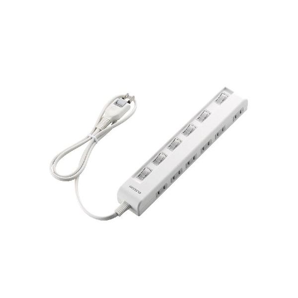 （まとめ）エレコム 個別スイッチ付省エネタップ（横挿しタイプ） T-E5C-2610WH【×3セット】（代引不可）の通販は 7,070円