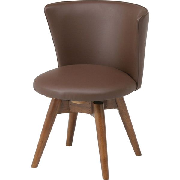 360度回転式ダイニングチェアー 【クラム】 ウエンジ 木製/合成皮革 PRC-227 ブラウン（代引不可）の通販は 9,951円