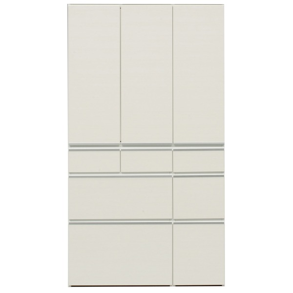 ダイニングボード（食器棚） 【板扉】 幅100cm 上台扉耐震ラッチ付き 日本製 ホワイト(白) 【完成品】（代引不可）