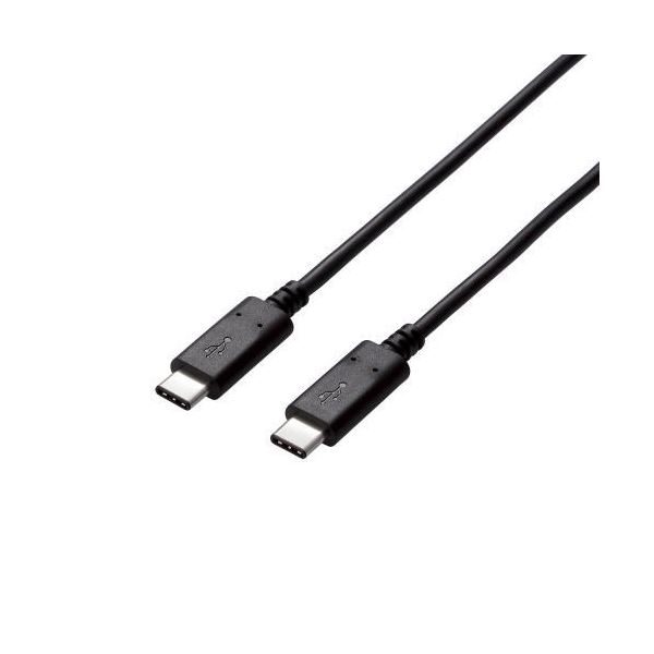 (まとめ)エレコム USB2.0ケーブル(Type-C-TypeC) U2C-CC5P30NBK【×2セット】（代引不可）
