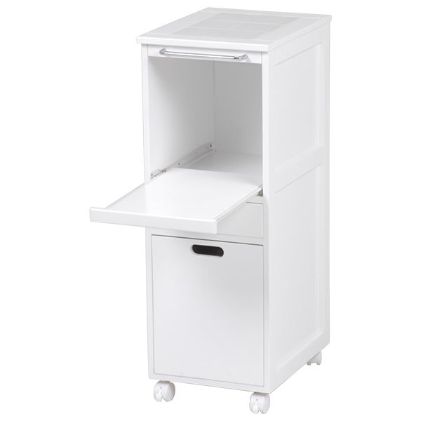 キッチンワゴン(キッチン収納) 木製 幅31cm 引き出し/キャスター付き スリム MW-6709WH ホワイト(白)（代引不可）_1