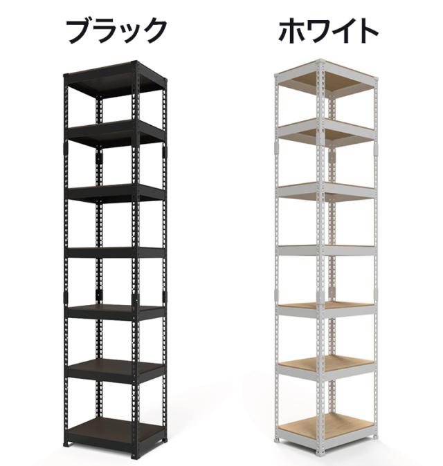 シェルフ7段 幅51cm ドリームウェア メタル&ウッドラック MK-2257NWH MK-2257NBK 1台 総耐荷重約250kg リバーシブル棚板 ボルトレス 転倒防止金具付 組立用ハンマー付 お客様組立(代引不可)【送料無料_11