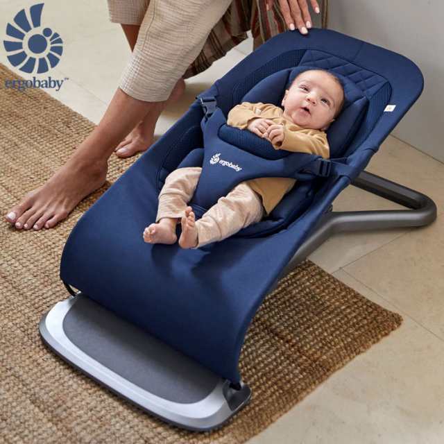 Ergobaby evolve バウンサー ミッドナイトブルー エボルブ エルゴ チェア バウンサー チェア 洗濯 保証 おしゃれ シンプル 心地よい 1カ