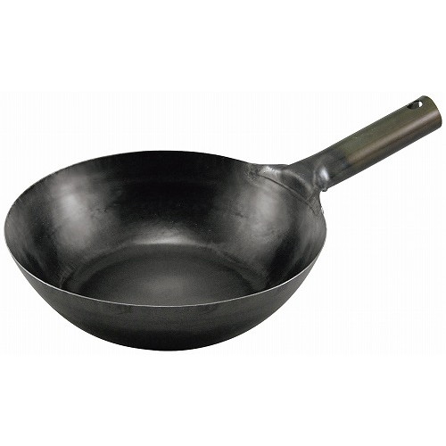 山田 鉄中華片手鍋 39cm 底平型 IH用(板厚2.3mm)サビ止め有(代引不可)【送料無料】