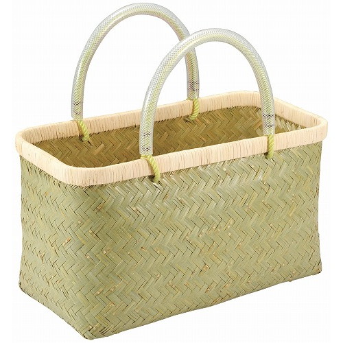 青竹 市場かご 大 ビニール取っ手(代引不可)【送料無料】