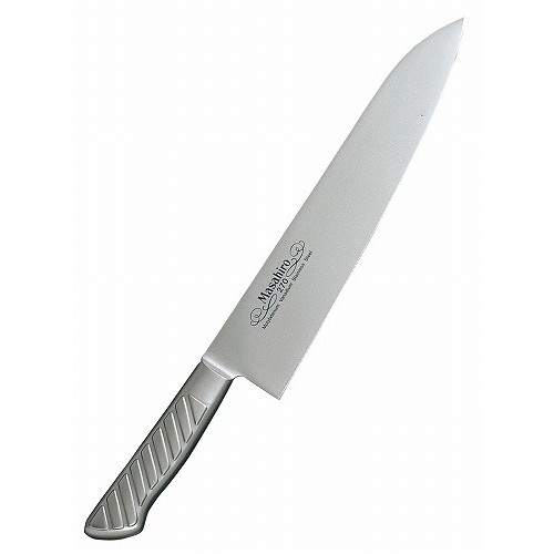 正広作 日本鋼・ツバ付 牛刀 21cm 代引不可