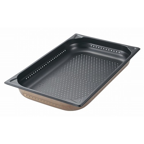 プロシェフ 18-8 ノンスティック穴明GNパン 1/1 100mm(代引不可)【送料無料】