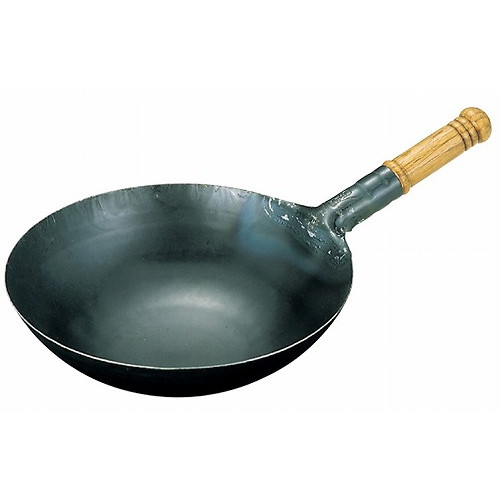 山田 鉄 打出木柄 中華片手鍋 39cm(代引不可)【送料無料】