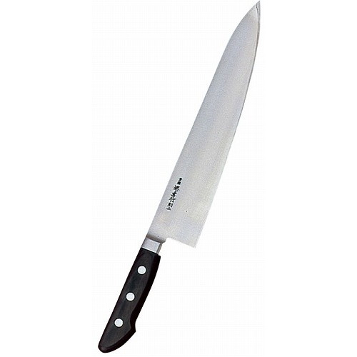 正広作 日本鋼・ツバ付 牛刀 21cm 代引不可