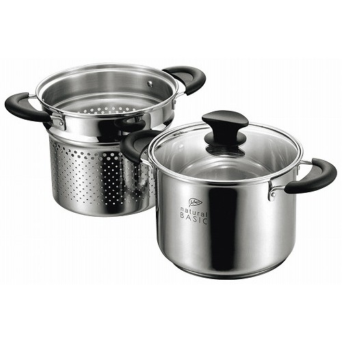 18-8 ナチュラルベーシック パスタポット 20cm NB-30(代引不可)【送料無料】の通販は