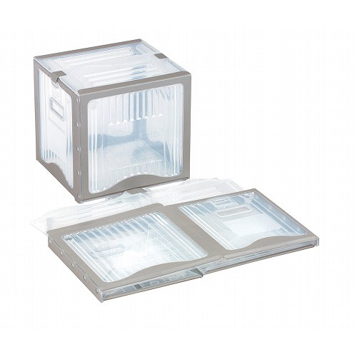 リス 折りたたみ ボックス 持ち手穴有り 26B グレー(代引不可)【送料無料】の通販は 7,005円