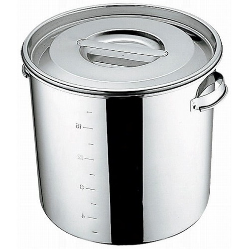 UK 18-8 キッチンポット 目盛付 22cm 手付(代引不可)【送料無料】の通販は 4,832円