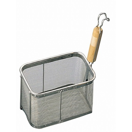 TS 18-8 木柄 角型 うどんテボ 深型 30123(代引不可)【送料無料】の通販は 5,504円