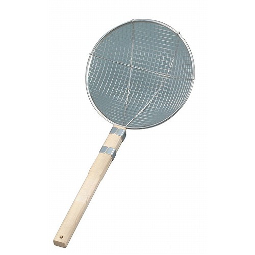 18-8 木柄 丸型 スクイアミ 極荒 24cm 30534(代引不可)【送料無料】の