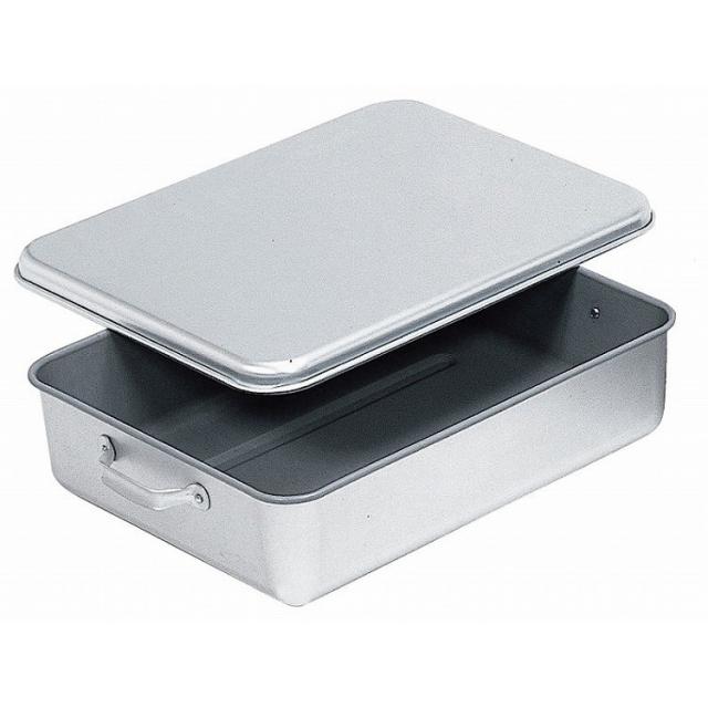 アルマイト 天ぷら入 B型(蓋付)252-FC 内面フッ素加工 515×315 運搬・ケータリング 天ぷら入(代引不可)【送料無料】