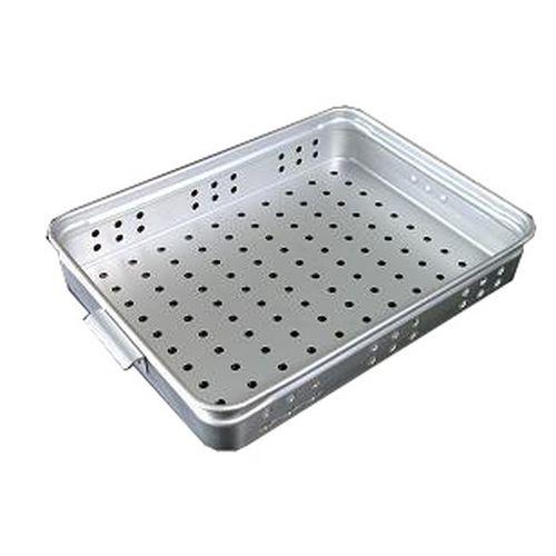 アカオアルミ アルミ穴明手付番重(板取手) 小 80 ABV60308【送料無料】