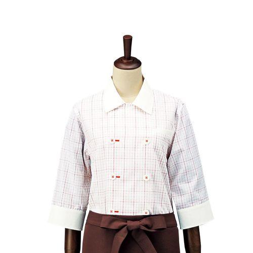 サカノ繊維 チェック コックシャツ・スタンドカラー SBK4101 ブルー M SKT5902【送料無料】