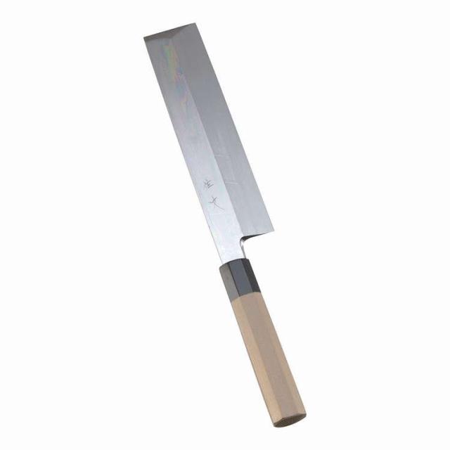 SA佐文 本焼鏡面仕上 薄刃 木製サヤ 24cm(代引不可)【送料無料】