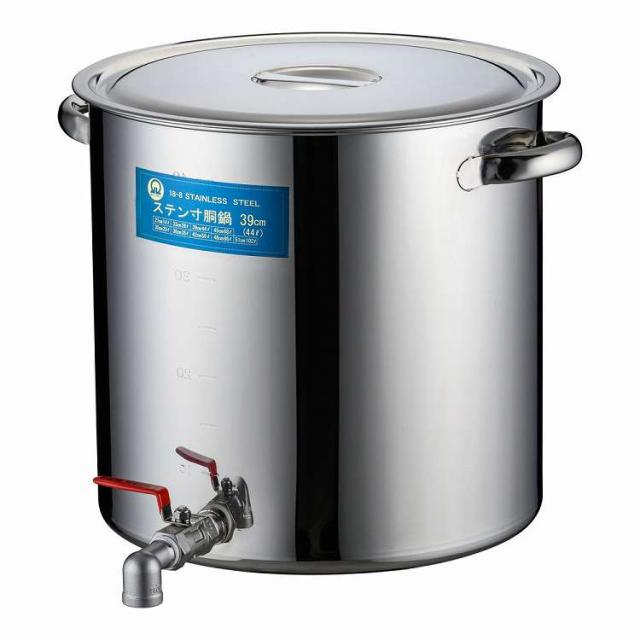SA18-8蛇口付寸胴(目盛付) 39cm 20A3/4インチ(代引不可)【送料無料】