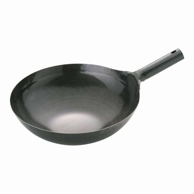 山田 鉄 打出片手中華鍋(板厚1.2mm) 33cm(代引不可)【送料無料】