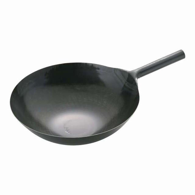 山田 鉄 打出片手中華鍋(板厚1.2mm) 42cm(代引不可)【送料無料】