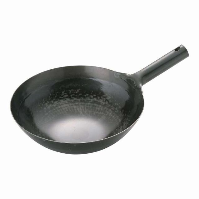 山田 鉄 打出片手中華鍋(板厚1.6mm) 30cm(代引不可)【送料無料】