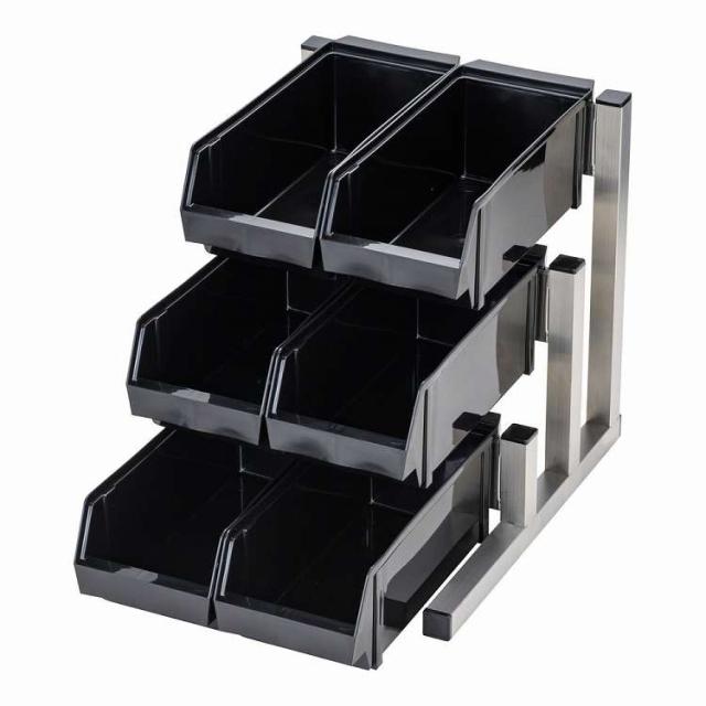 TKG 18-8スマート オーガナイザー 3段2列(6ヶ入) ブラック(代引不可)【送料無料】