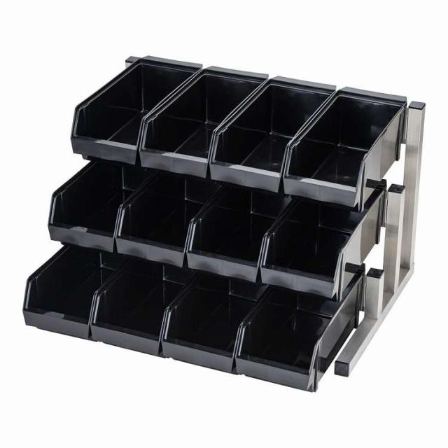 TKG 18-8スマート オーガナイザー 3段4列(12ヶ入) ブラック(代引不可)【送料無料】