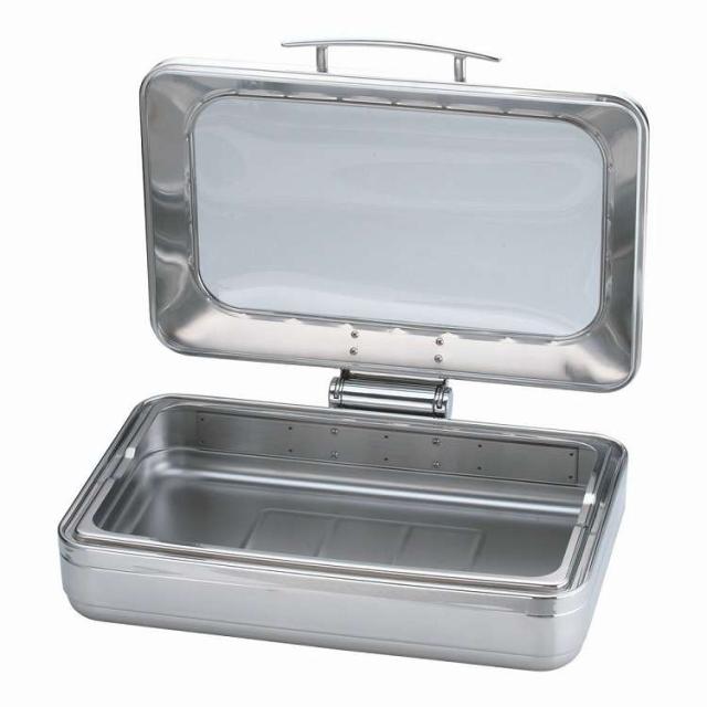 ロイヤル角チェーフィング フードパン無 ガラスカバー式1/1 J304(代引不可)【送料無料】