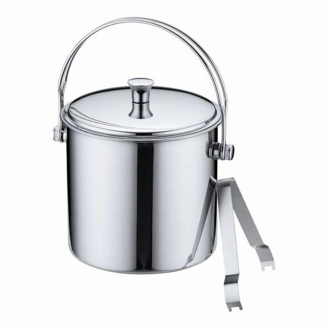 ステン2層式アイスペール 2.0L (トング付)(代引不可)【送料無料】