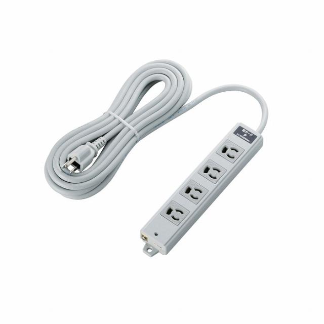 エレコム 工事・物件に最適な3ピン 熱に強い 雷ガード マグネット付 電源タップ 4個口 5m グレー T-WRMK3450LG/RS(代引不可)【送料無料】