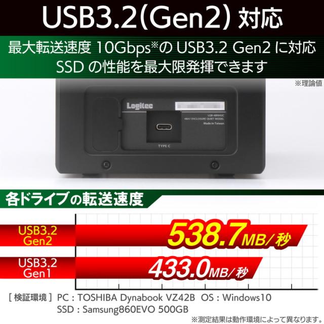 エレコム HDD / SSD ケース USB3.2 Gen2 14TB 4BAY 最大56TB 超高速 大容量 2.5インチ マウンタ付き LGB-4BNHUC(代引不可)【送料無料】