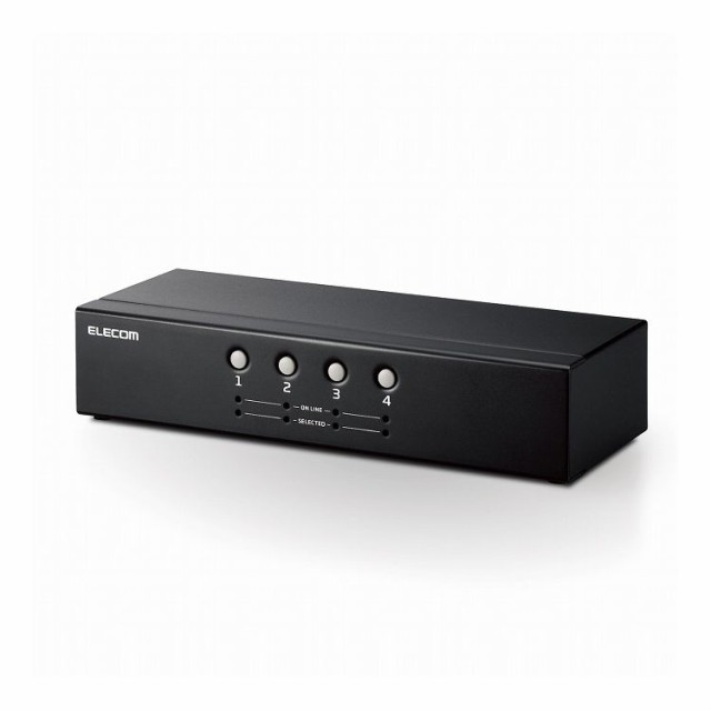 エレコム KVMスイッチ パソコン4台 切替器 ディスプレイ端子 VGA マウス・キーボード端子 USB PS 2 【 Windows 11 macOS 対応 】 バスパワー駆動 KVM-NVXSN4 ELECOM(代引不可)【送料無料】の通販は