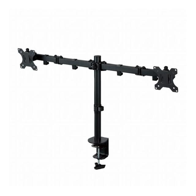 エレコム モニターアーム ロング デュアル 2画面 モニター 13~32インチ 耐荷重8kg ×2 対応 ブラック DPA-DL03BK(代引不可)【送料無料】