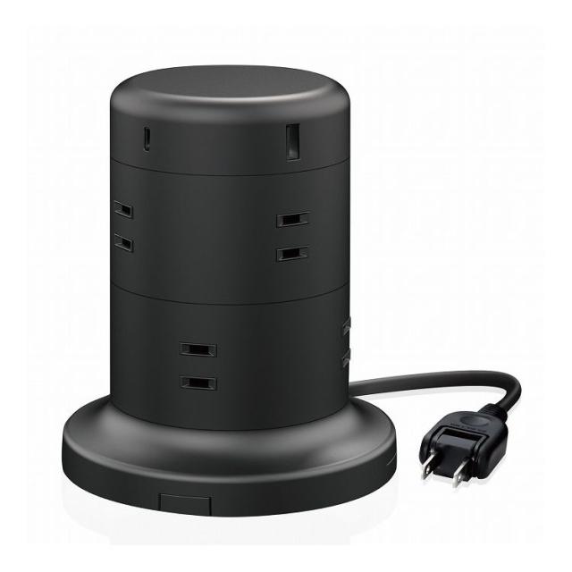 ELECOM 電源タップ コンセント×8個口 (USB-C×2 USB-A×3) 45W タワー型 ブラック エレコム ECT-2120BK(代引不可)【送料無料】の通販は 9,540円